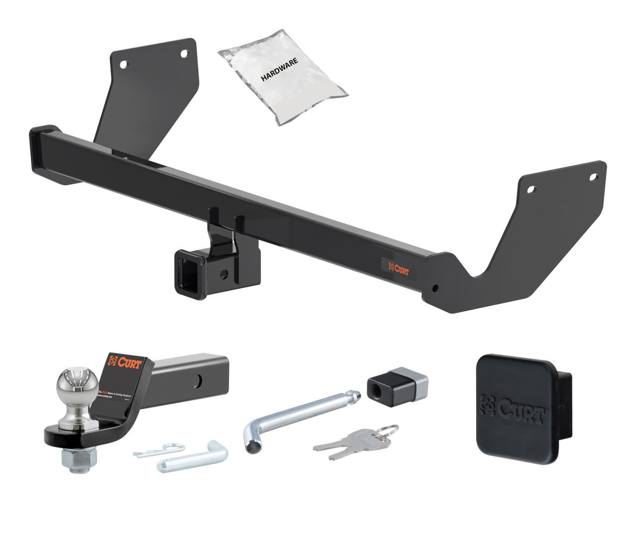 23 - 24 Toyota bZ4X 2in. CURT Trailer Hitch + Ball Mount + Cover + Lock Kit HWA2359