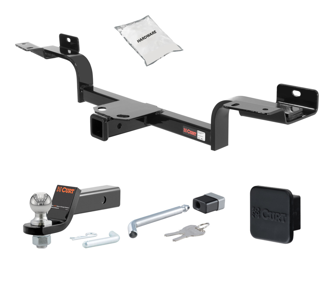 03 - 08 Infiniti FX45 2in. CURT Trailer Hitch + Ball Mount + Cover + Lock Kit HWA1472