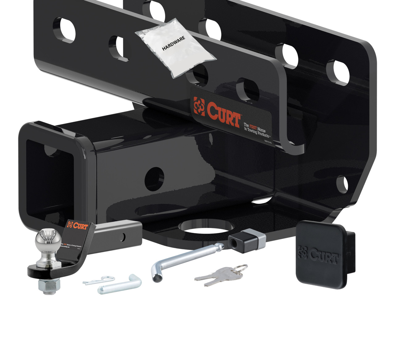 21 - 24 Ford Bronco Excluding factory receiver 2in. CURT Trailer Hitch + Ball Mount + Cover + Lock Kit HWA785