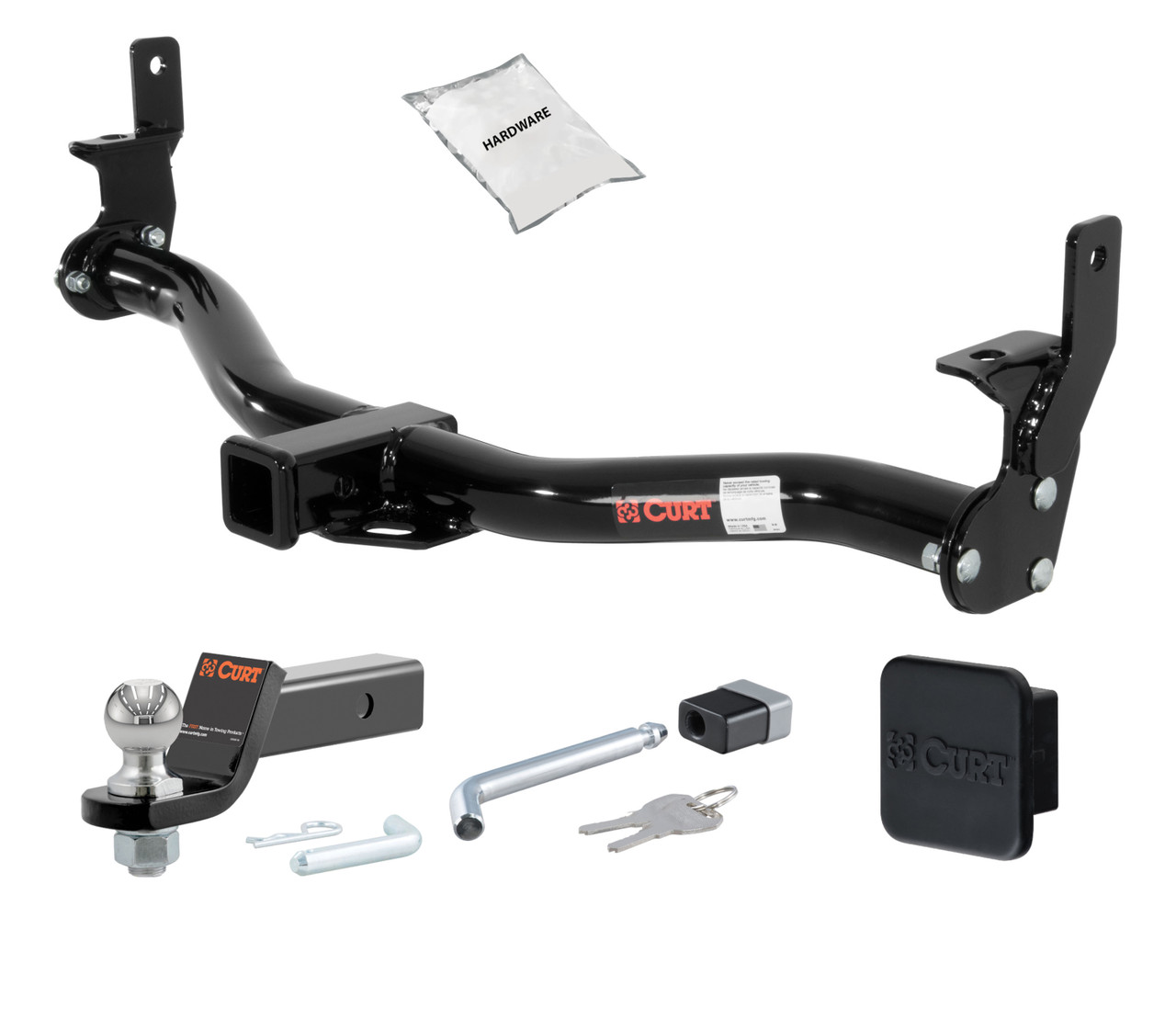 01 - 06 Ford Explorer Sport Trac 2in. CURT Trailer Hitch + Ball Mount + Cover + Lock Kit HWA843