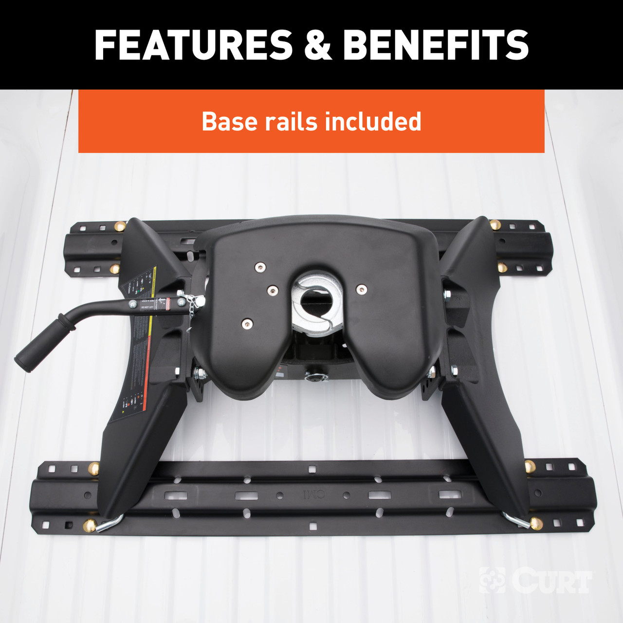 CURT 30K, A30 5th Wheel Hitch with Base Rails, 30,000 lbs 16191