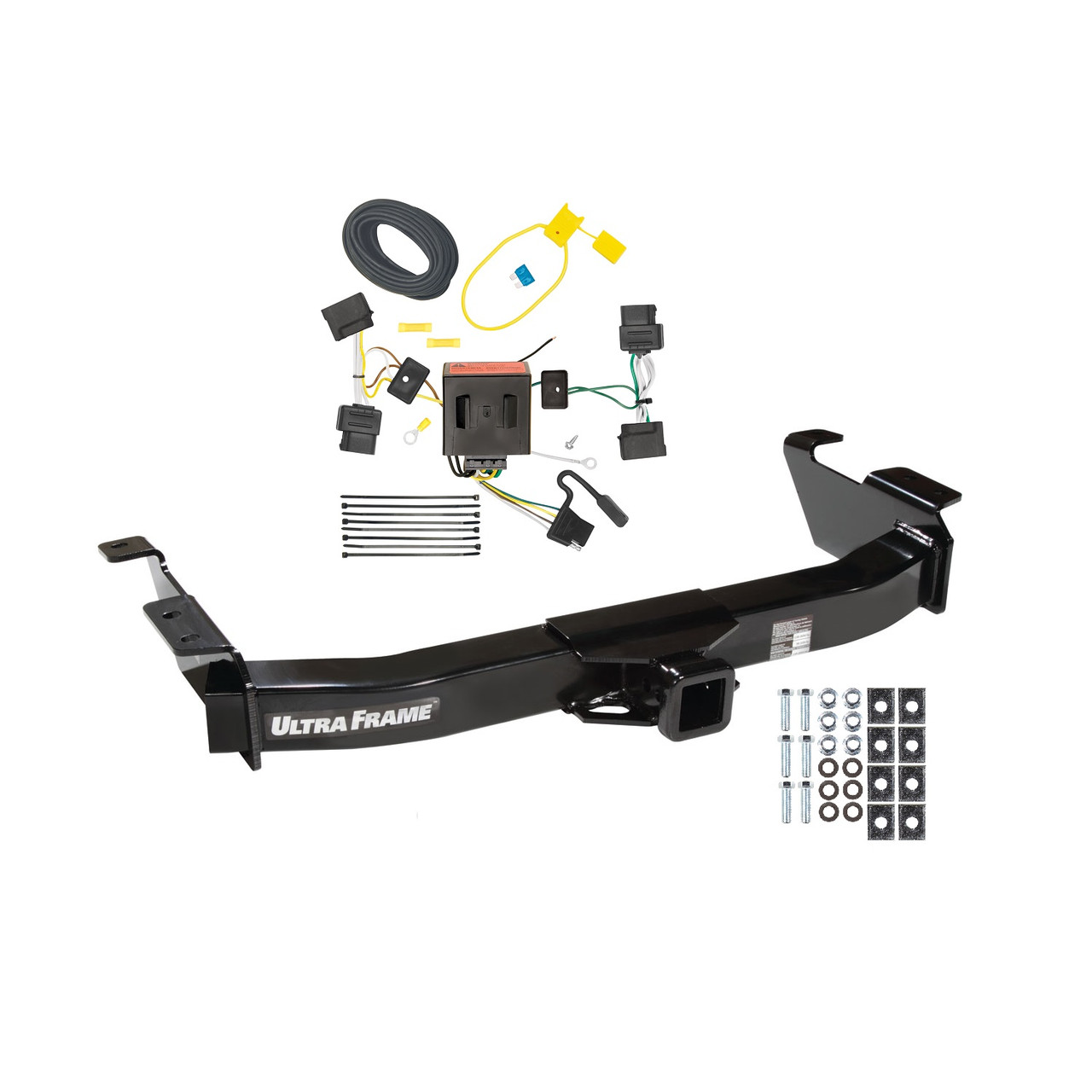 2008-2008 Ford E-350 Econoline Super Duty Draw-tite Class 4 Trailer Hitch, 2 Inch Square Receiver Bundle w/ Plug-n-Play T-One Wiring Harness 41926