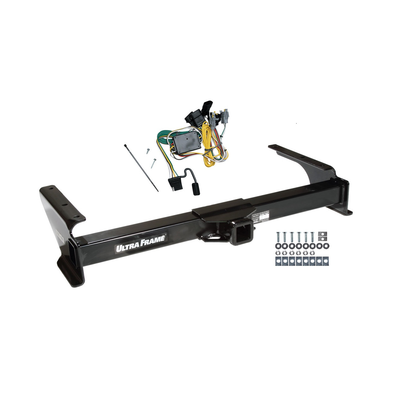 1992-1994 Ford E-350 Econoline Draw-tite Class 4 Trailer Hitch, 2 Inch Square Receiver Bundle w/ Plug-n-Play T-One Wiring Harness 41906