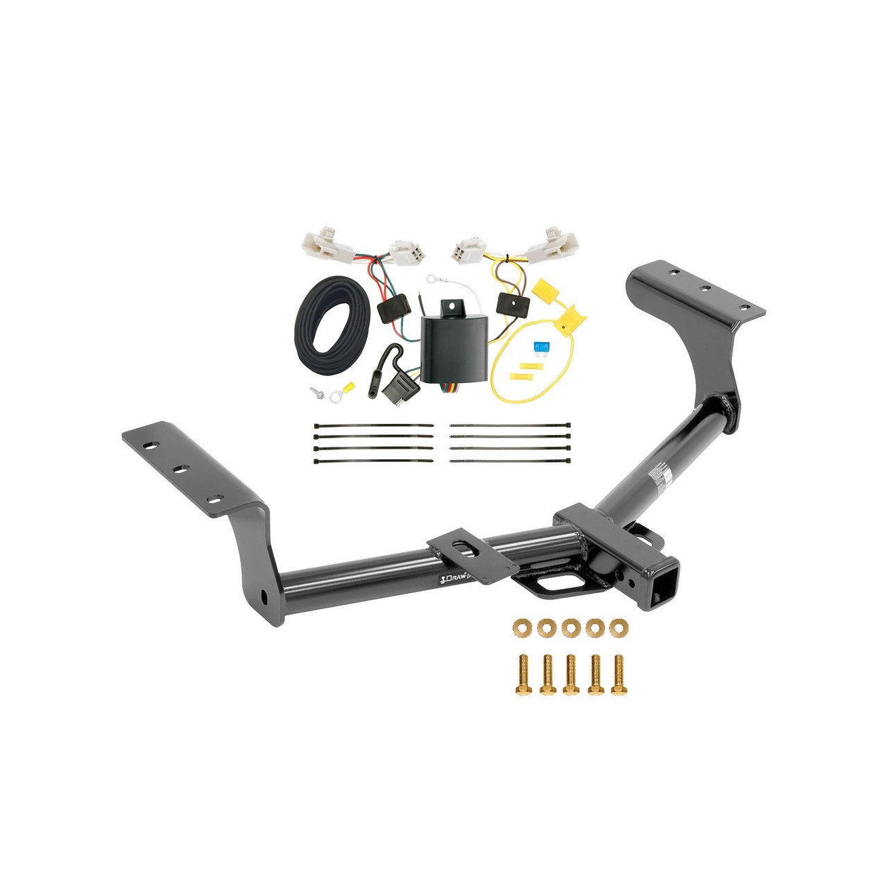 2016-2018 Toyota RAV4 Draw-tite Class 3 Trailer Hitch, 2 Inch Square Receiver Bundle w/ Plug-n-Play T-One Wiring Harness 75235