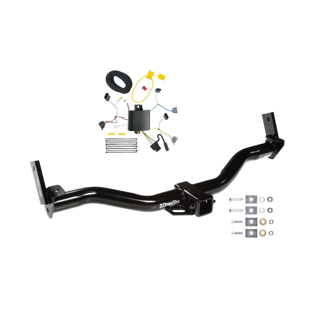 1995-2000 Ford Explorer Draw-tite Class 3 Trailer Hitch, 2 Inch Square Receiver Bundle w/ Plug-n-Play T-One Wiring Harness 75083