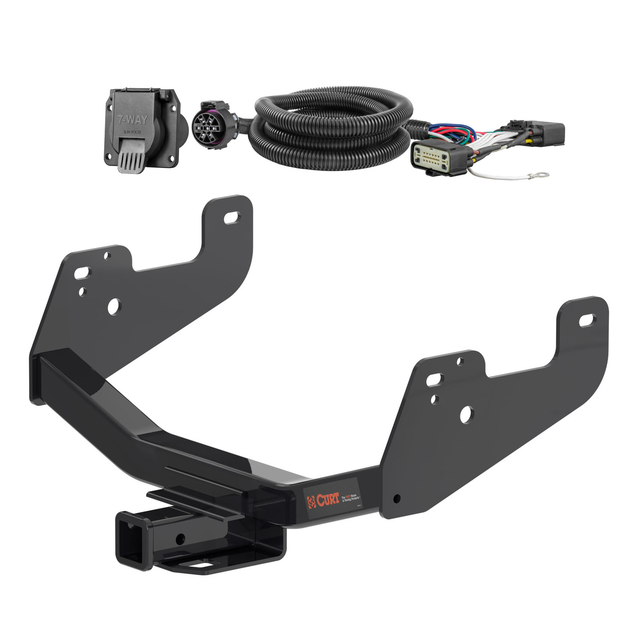 15 - 20 Ford F-150 With factory receiver Curt 2", Class 4 Trailer Tow Hitch + 7-way Wiring Kit 14021
