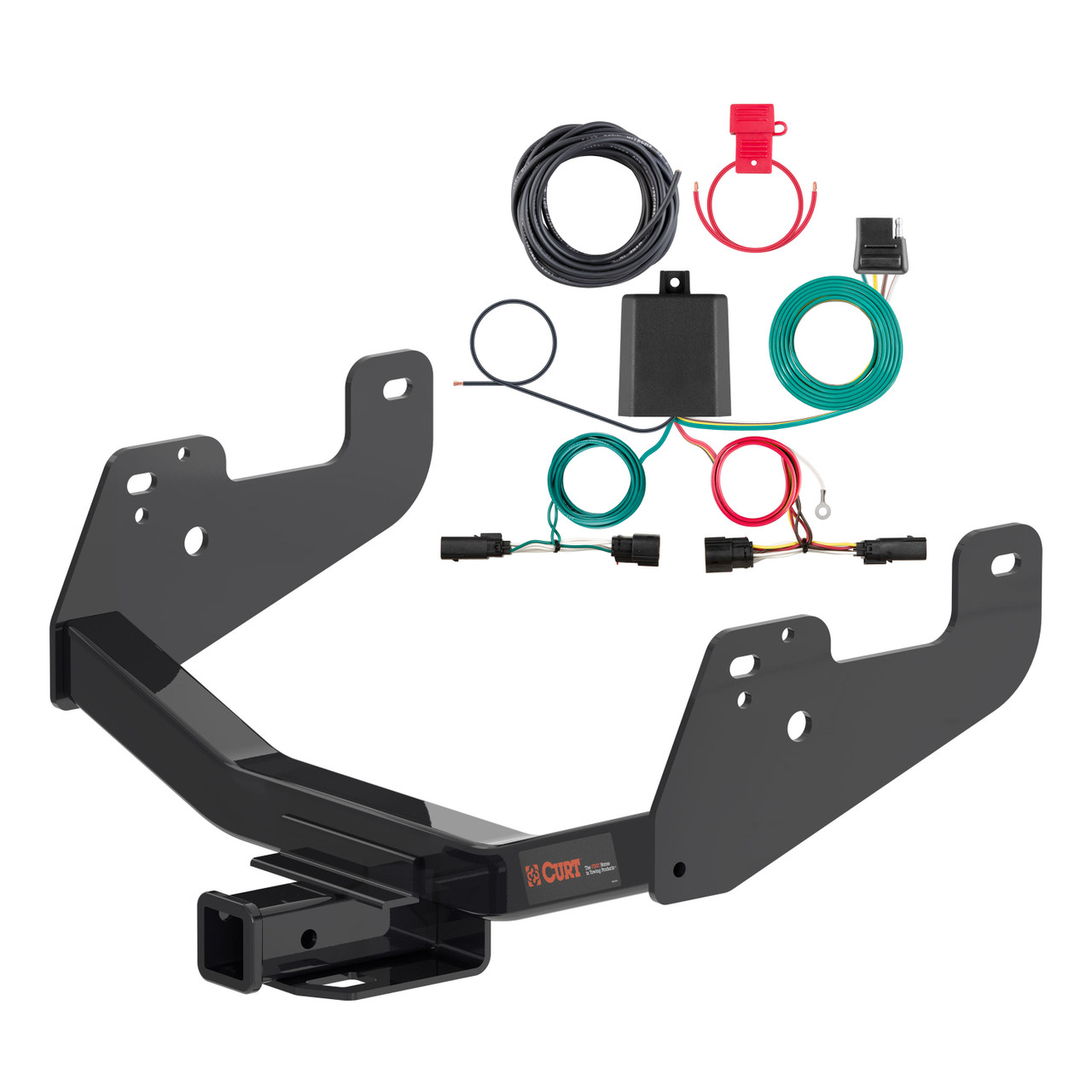 21 - 23 Ford F-150 w/ LED Tailights With factory receiver Curt 2", Class 4 Trailer Tow Hitch + 4-way Wiring Kit 14021