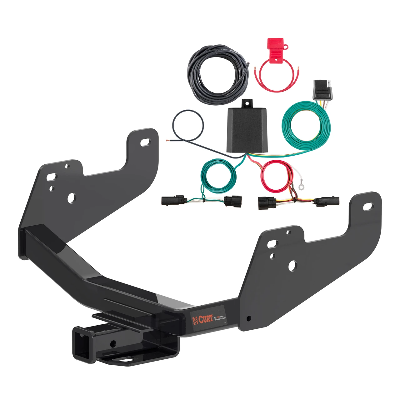 21 - 23 Ford F-150 w/ LED Tailights With factory receiver Curt 2", Class 4 Trailer Tow Hitch + 4-way Wiring Kit 14021