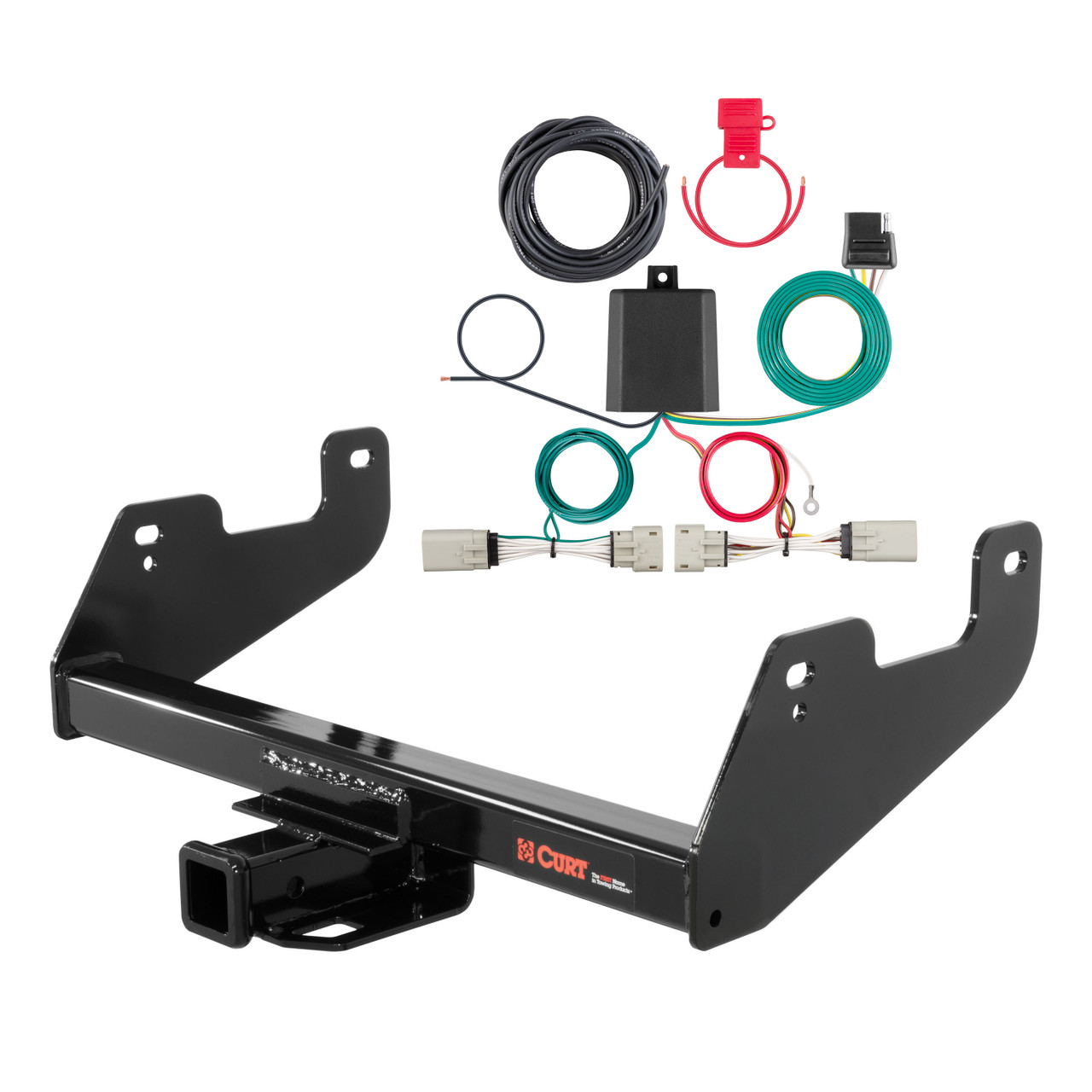 21 - 23 Ford F-150 w/ Backup Sensors & Excluding factory receiver or Police Responder Curt 2", Class 4 Trailer Tow Hitch + 4-way Wiring Kit 14017