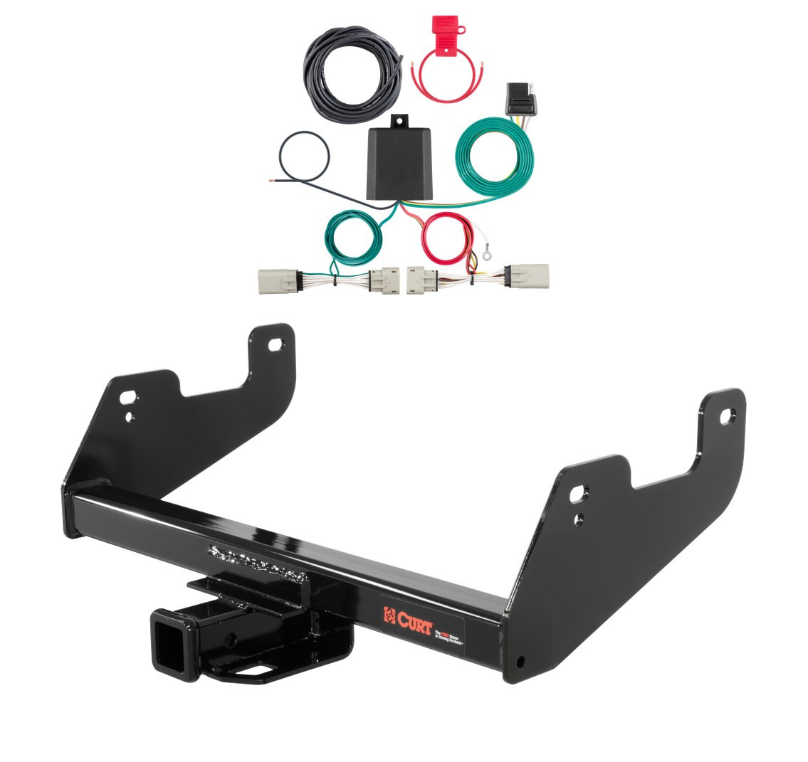 2021 - 2023 Ford F-150 w/ Backup Sensors & Excluding factory receiver or Police Responder Curt 2", Class 4 Trailer Tow Hitch + 4-way Wiring Kit 14017