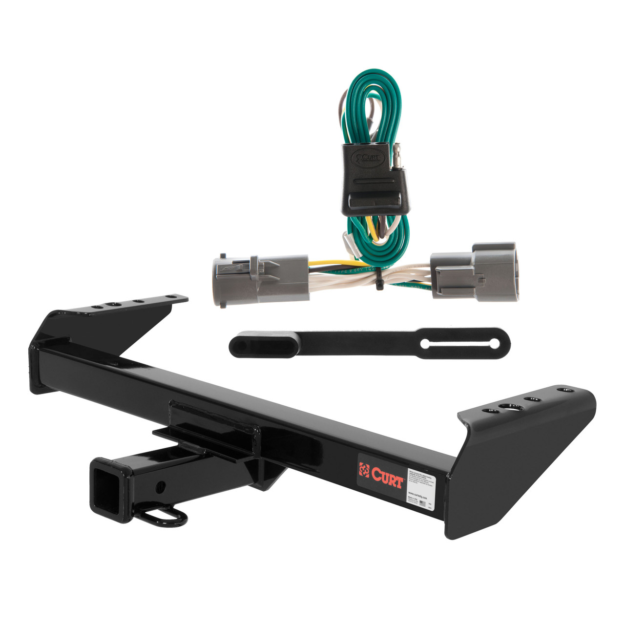 87 - 97 Ford F-350 Cab & chassis with 34" frame width (O.D.) Curt 2", Class 3 Trailer Tow Hitch + 4-flat Wiring Kit 13028