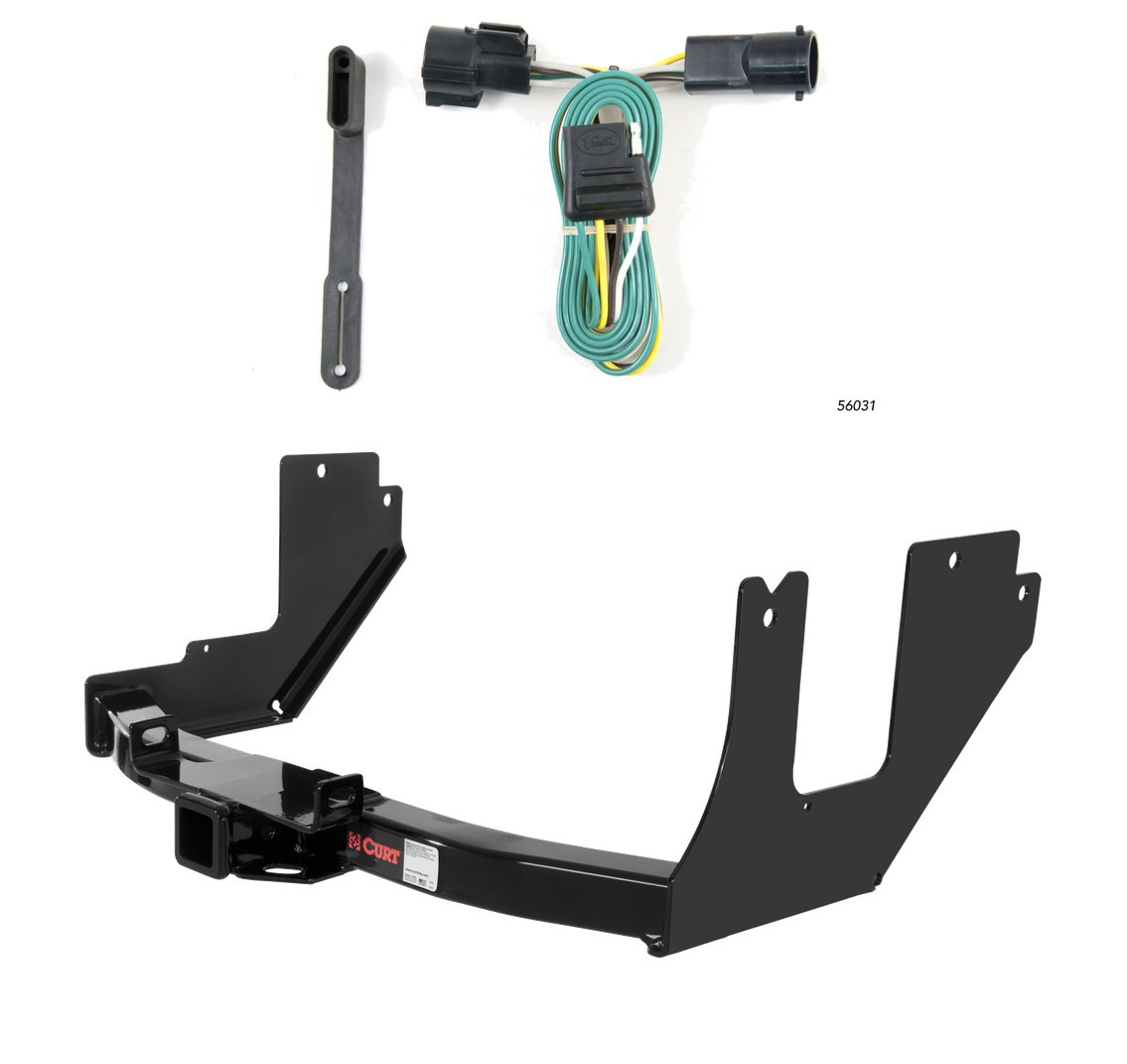 2004 - 2005 Ford F-150 Excluding factory receiver and 2004 Heritage Edition Curt 2", Class 3 Trailer Tow Hitch + 4-flat Wiring Kit 13357