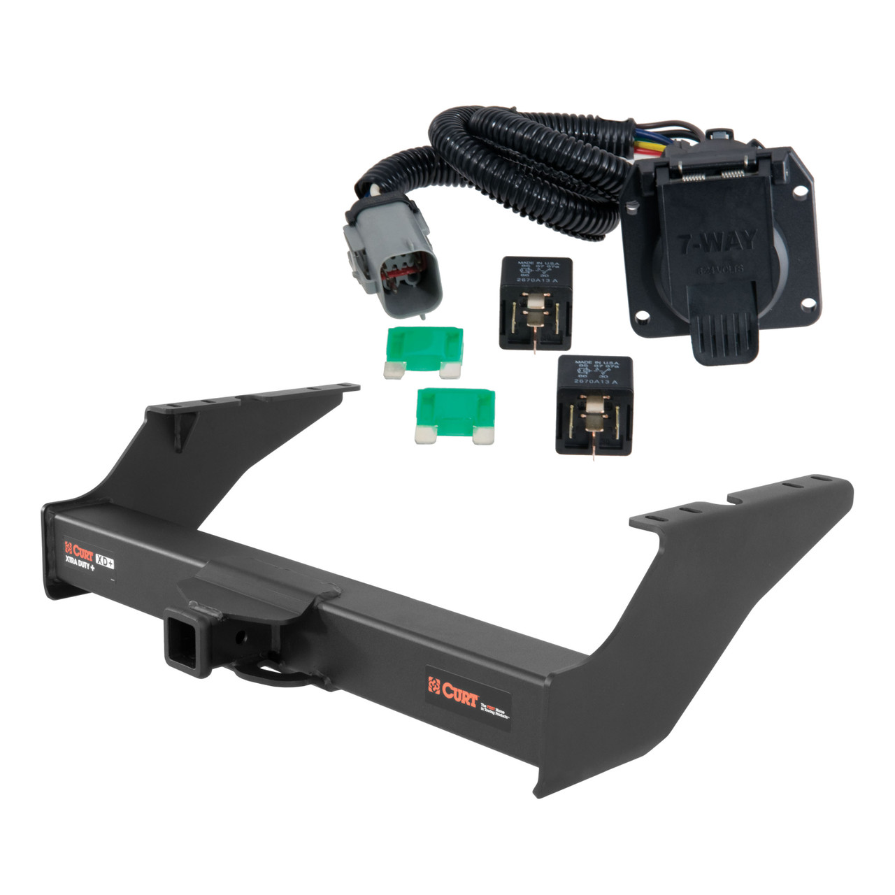 99 - 01 Ford F-250 Super Duty Curt 2", Class 5 Trailer Tow Hitch + 7-way Wiring Kit 15410