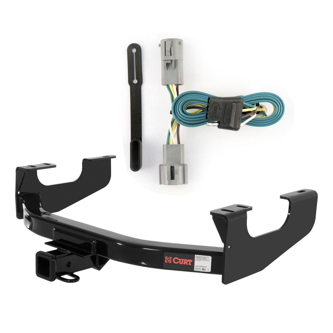 05 - 07 Ford F-350 Super Duty Excluding cab & chassis Curt 2", Class 4 Trailer Tow Hitch + 4-flat Wiring Kit 14355