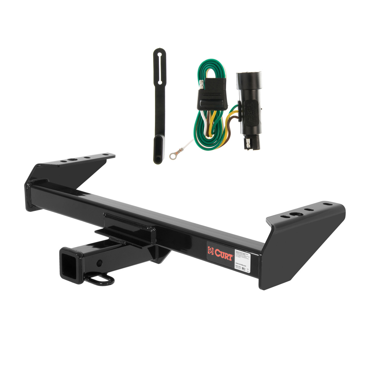 73 - 79 Ford F-350 Cab & chassis with 34" frame width (O.D.) Curt 2", Class 4 Trailer Tow Hitch + 4-flat Wiring Kit 14082