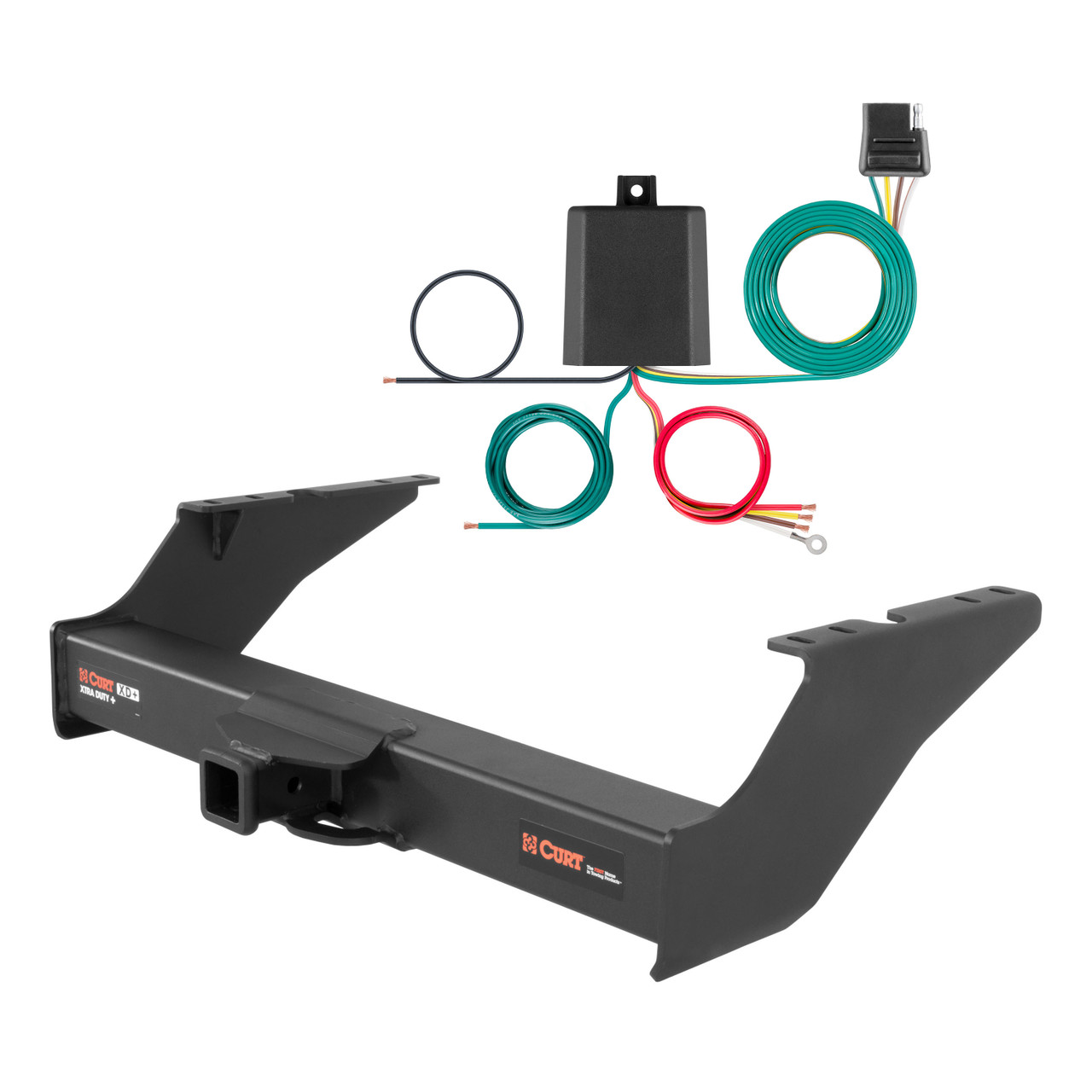 08 - 16 Ford F-250 Super Duty Curt 2", Class 5 Trailer Tow Hitch + 4-flat Wiring Kit 15410