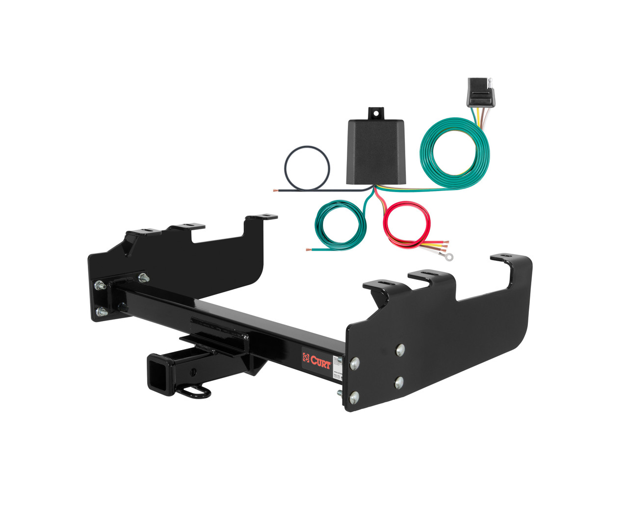 63 - 72 Ford F-350 Old body with 10" drop bumper Curt 2", Class 3 Trailer Tow Hitch + 4-flat Wiring Kit 13099