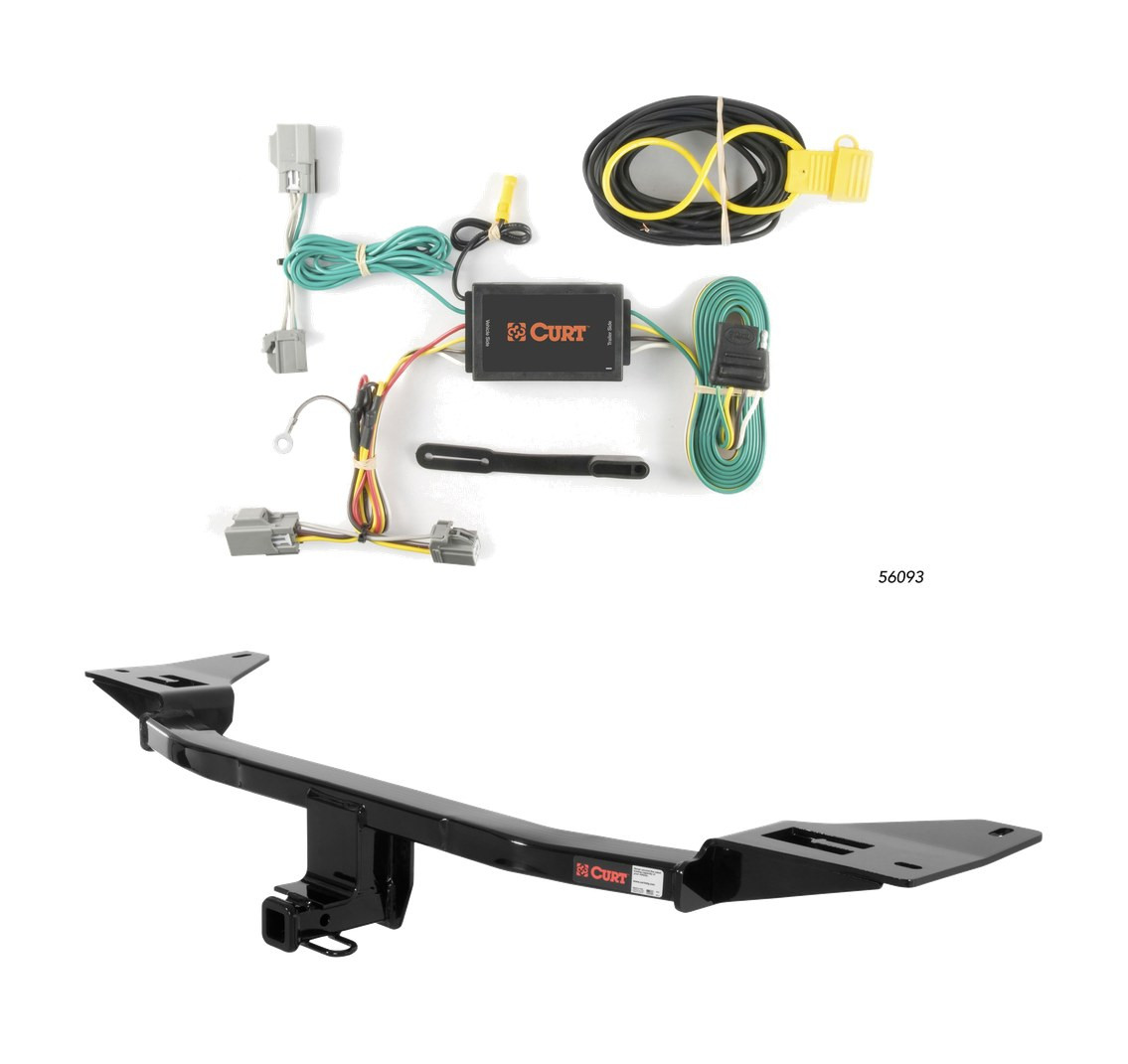 2010 - 2019 Ford Taurus Sedan (Excluding Police Package) Curt 1-1/4", Class 2 Trailer Tow Hitch + 4-flat Wiring Kit 12296