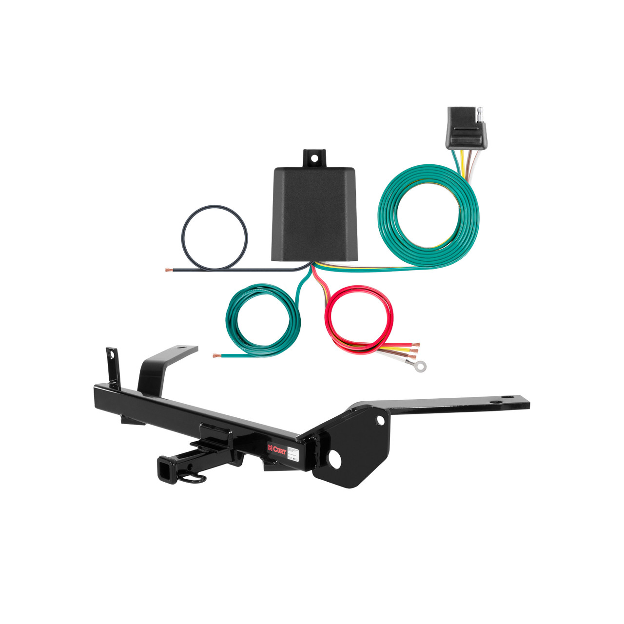 86 - 99 Ford Taurus Sedan Curt 1-1/4", Class 2 Trailer Tow Hitch + 4-flat Wiring Kit 12232
