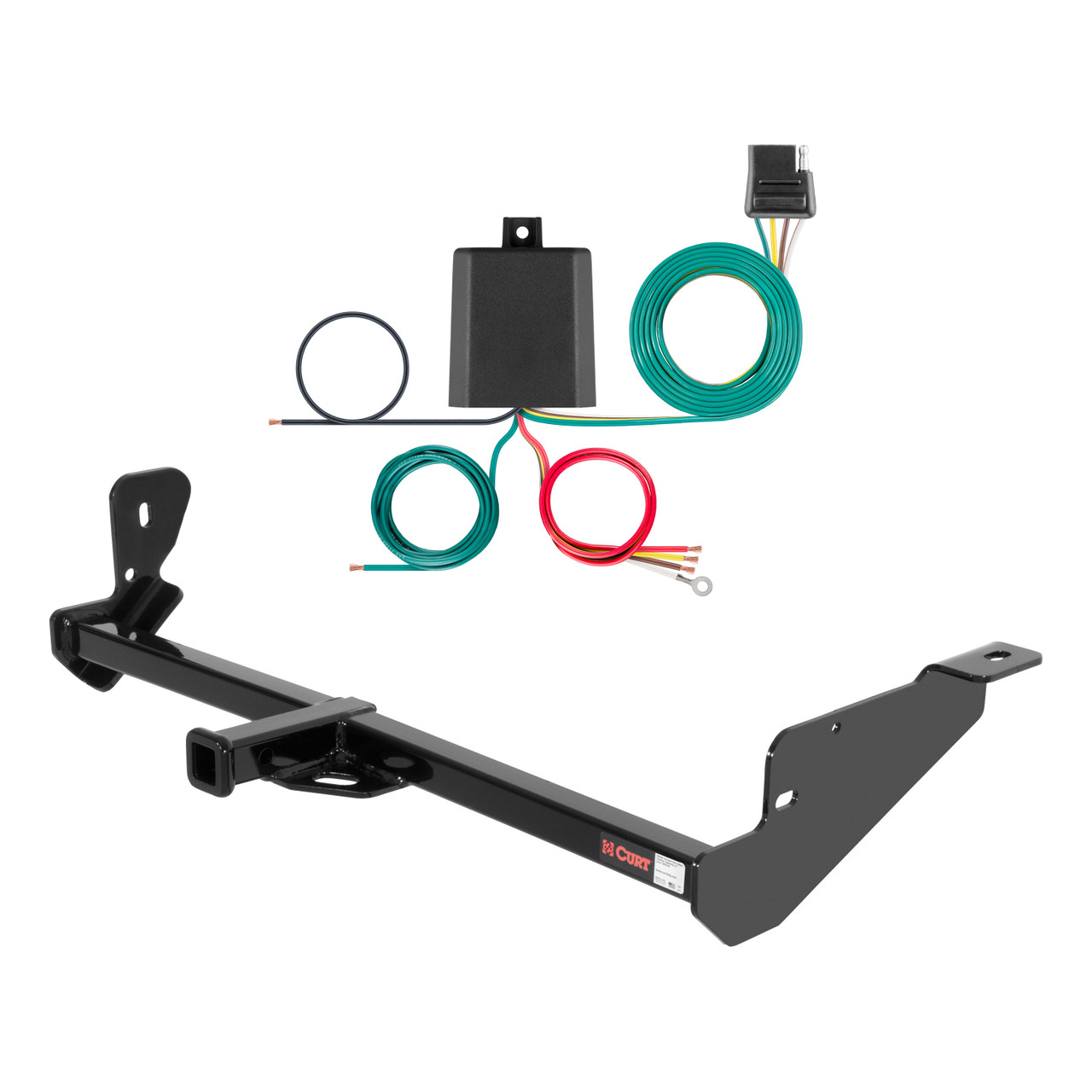 00 - 07 Ford Focus Sedan, excluding SVT and SAP Curt 1-1/4", Class 1 Trailer Tow Hitch + 4-flat Wiring Kit 11294