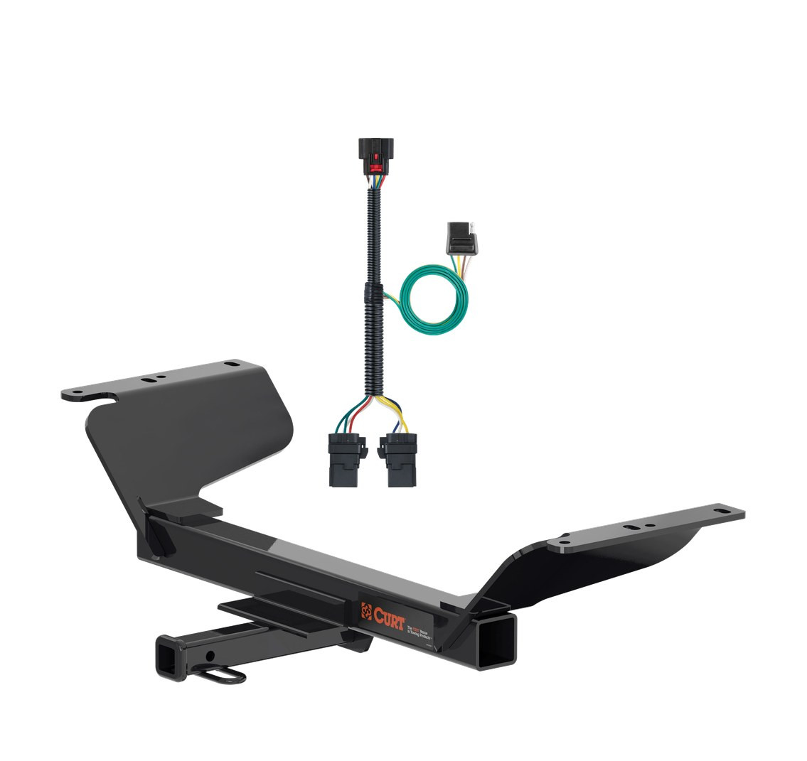 2018 - 2024 GMC Terrain Excluding diesel Curt 1-1/4", Class 2 Trailer Tow Hitch + 4-flat Wiring Kit 12201