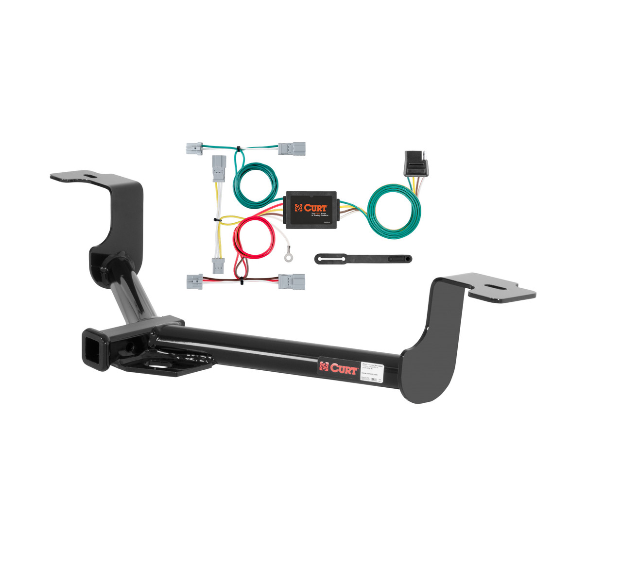 11 - 12 Honda Accord Coupe Curt 1-1/4", Class 1 Trailer Tow Hitch + 4-flat Wiring Kit 11496
