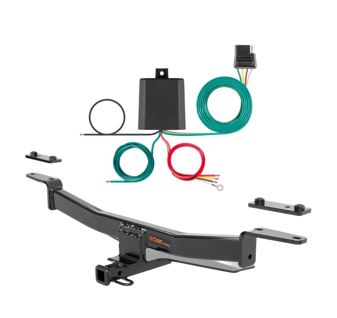 2012 - 2016 Audi A6 Sedan Curt 1-1/4", Class 1 Trailer Tow Hitch + 4-flat Wiring Kit 11423