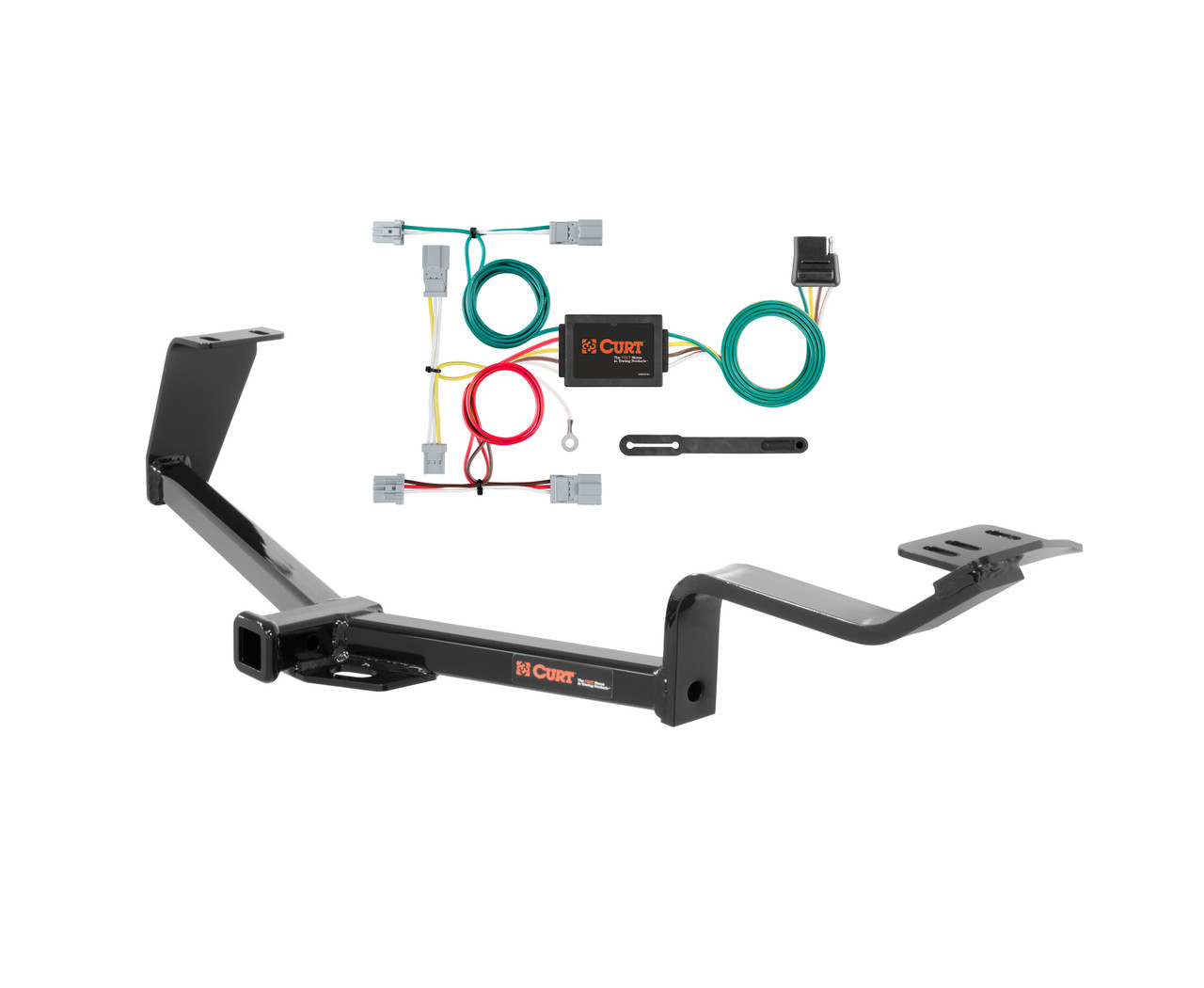 06 - 15 Honda Civic Sedan (Excluding Hybrid) Curt 1-1/4", Class 1 Trailer Tow Hitch + 4-flat Wiring Kit 11391