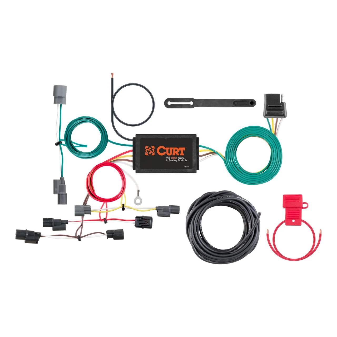 2020 Honda Civic Coupe, excluding center exhaust Curt 1-1/4", Class 1 Trailer Tow Hitch + 4-flat Wiring Kit 11591