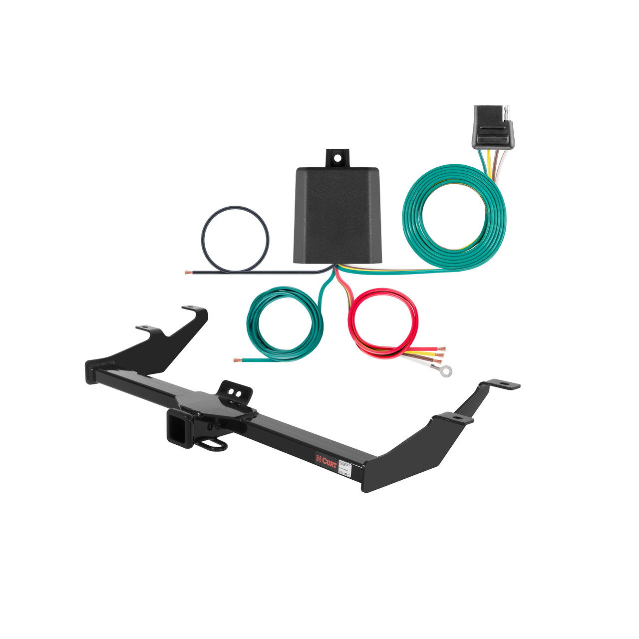 05 - 06 Honda Element Excluding SC Curt 2", Class 3 Trailer Tow Hitch + 4-flat Wiring Kit 13574