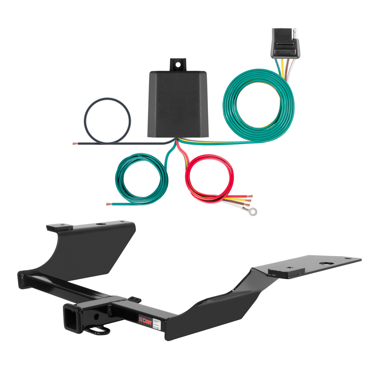 97 - 01 Honda CR-V Curt 2", Class 3 Trailer Tow Hitch + 4-flat Wiring Kit 13314