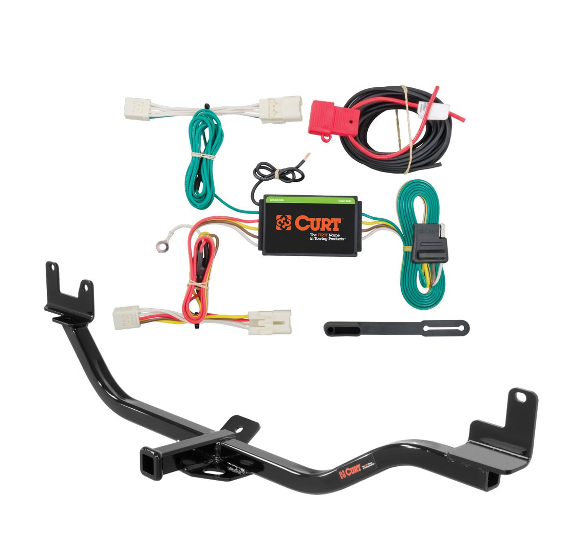 2014 - 2017 Hyundai Elantra GT Curt 1-1/4", Class 1 Trailer Tow Hitch + 4-flat Wiring Kit 11400