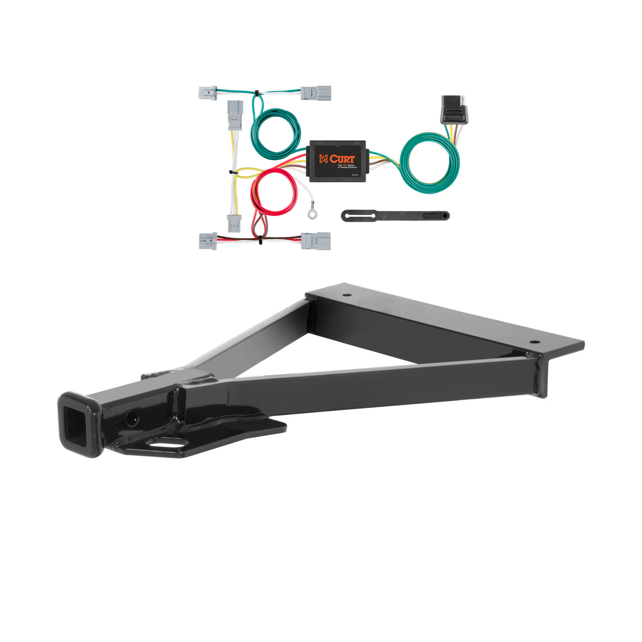 07 - 08 Honda Fit Curt 1-1/4", Class 1 Trailer Tow Hitch + 4-flat Wiring Kit 11058