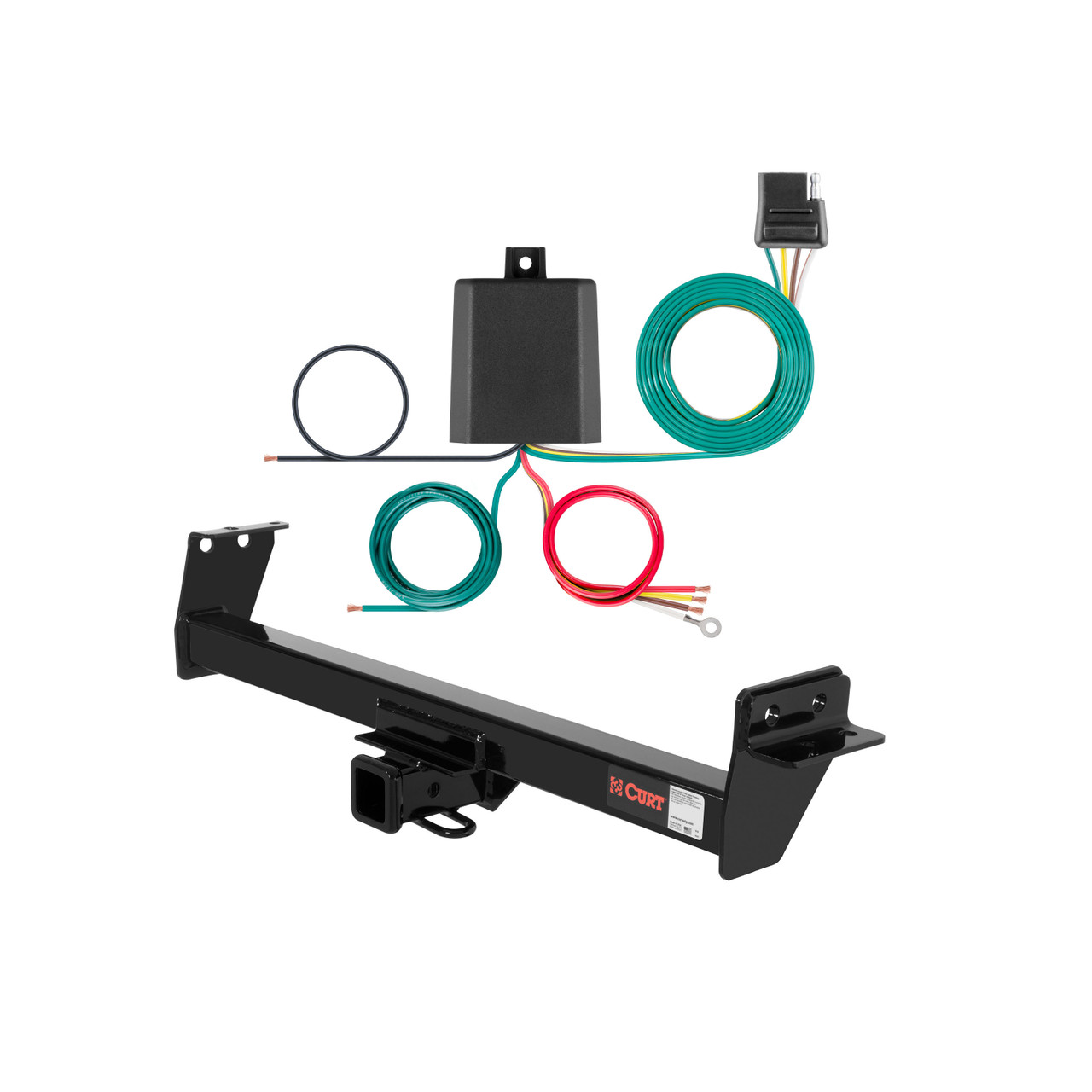 94 - 97 Honda Passport Curt 2", Class 3 Trailer Tow Hitch + 4-flat Wiring Kit 13096
