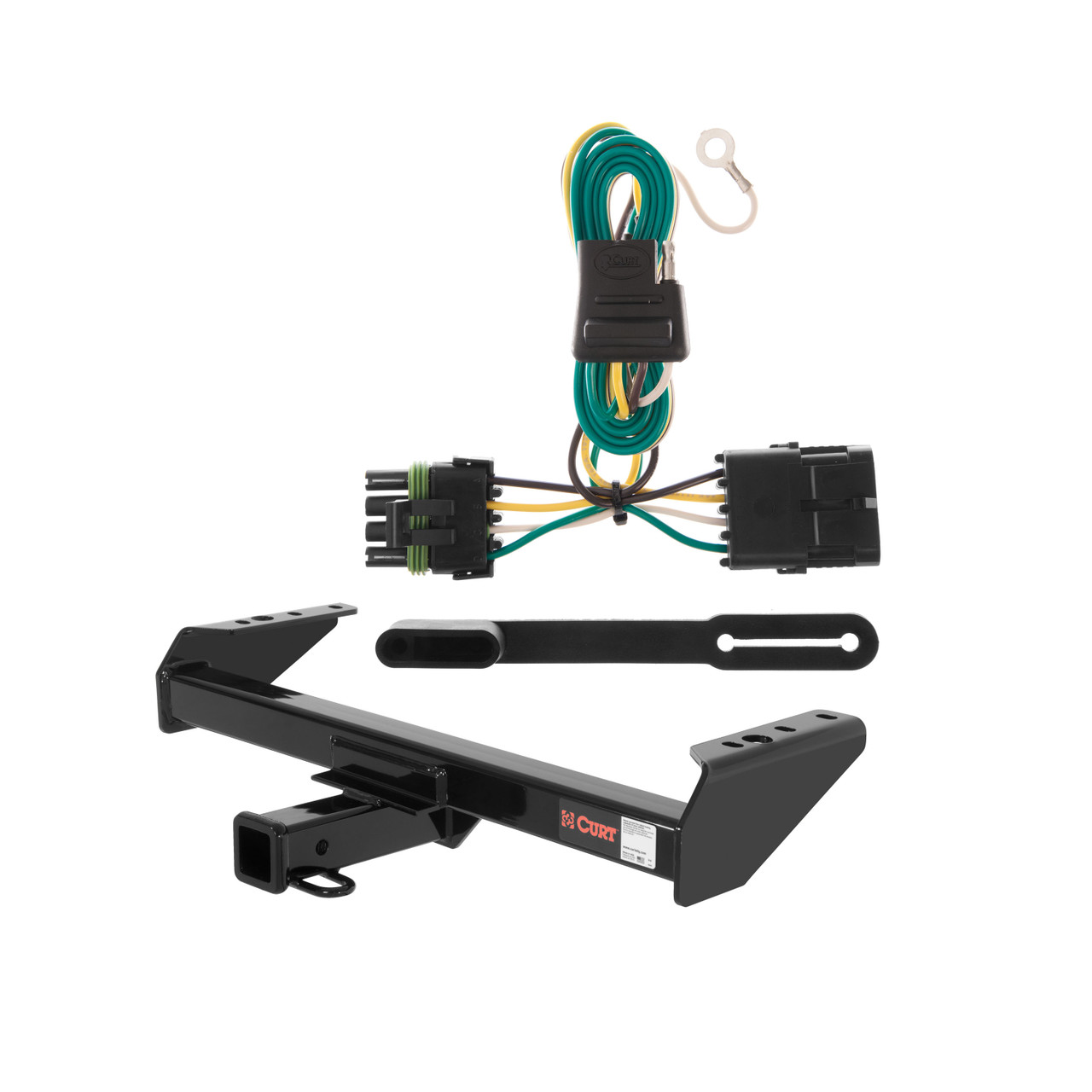 1988 - 1991 GMC K2500 4-door crew cab Curt 2", Class 4 Trailer Tow Hitch + 4-flat Wiring Kit 14082