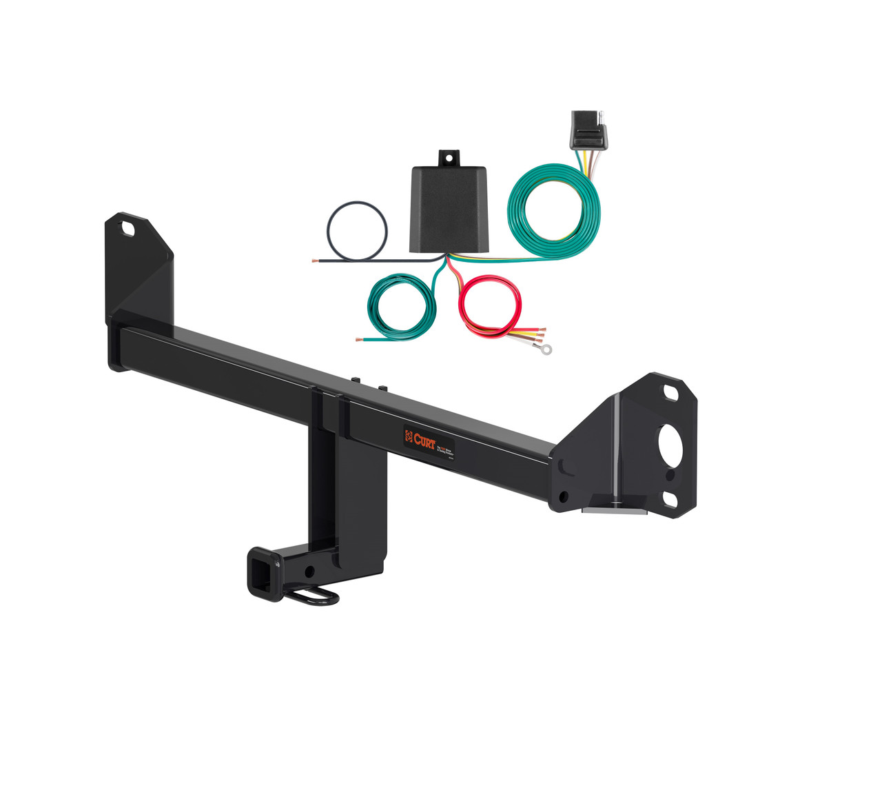 17 - 23 BMW 530i xDrive Curt 1-1/4", Class 1 Trailer Tow Hitch + 4-flat Wiring Kit 11478