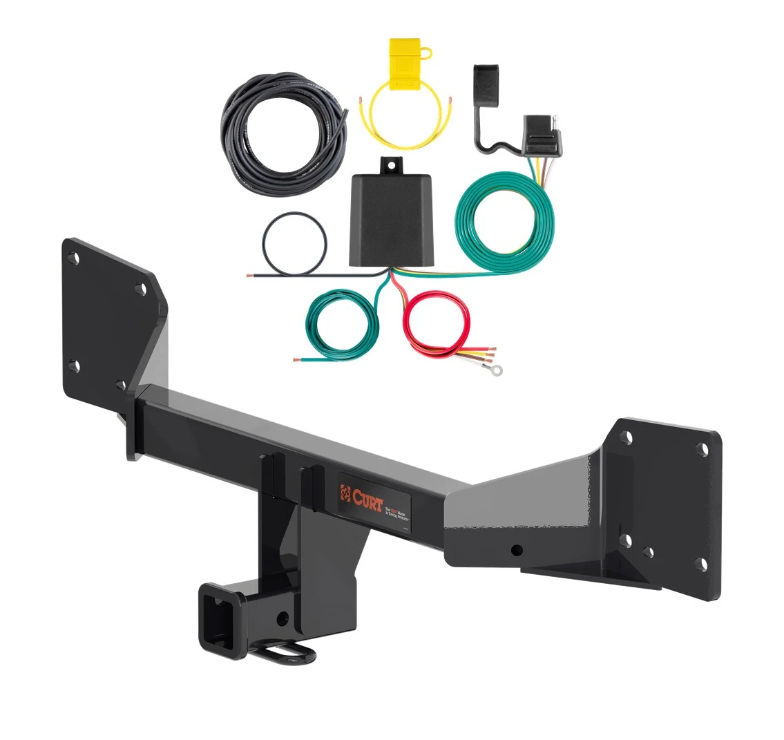 2018 - 2025 Audi SQ5 Curt 2", Class 3 Trailer Tow Hitch + 4-flat Wiring Kit 13499