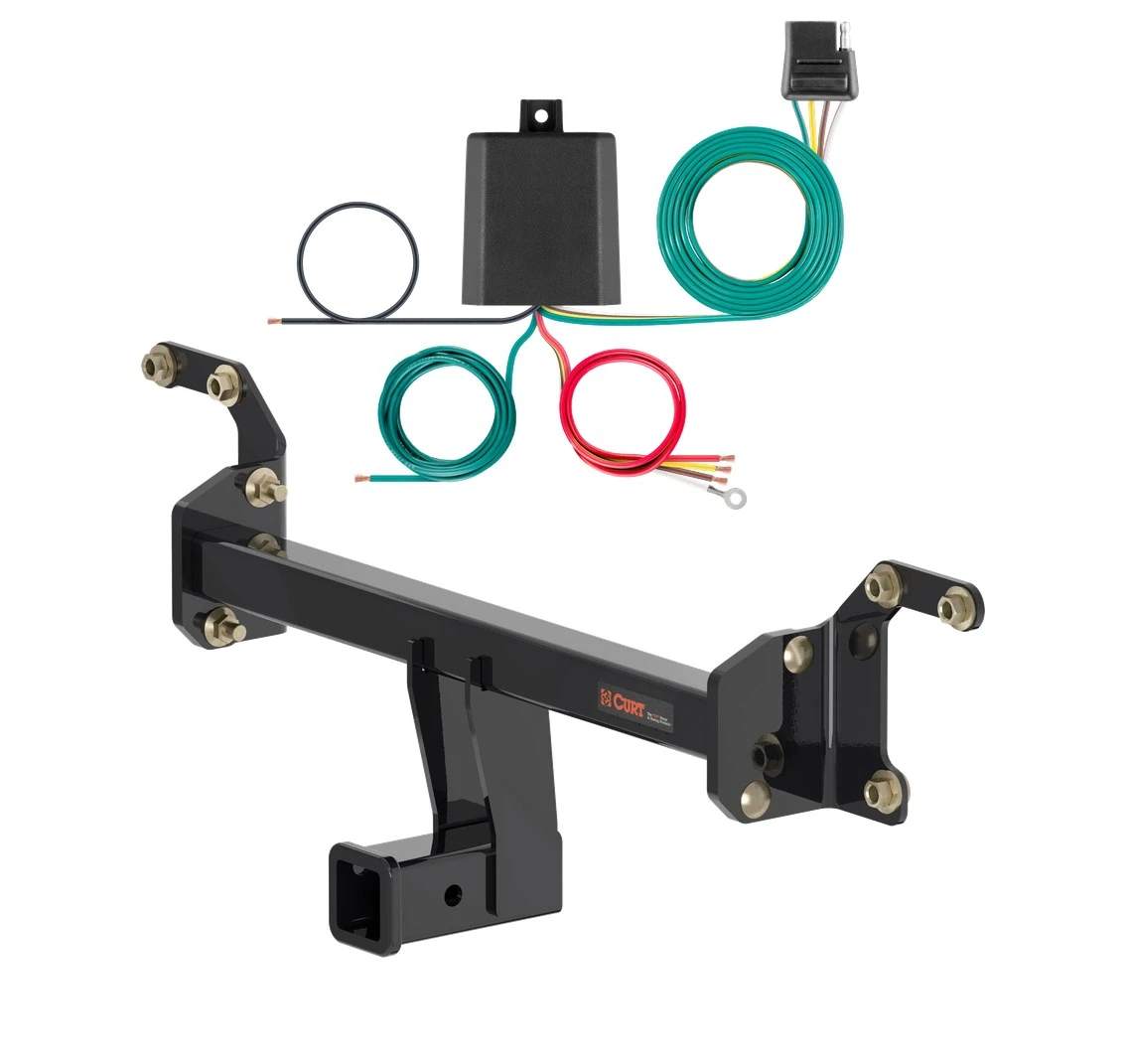 2022 - 2026 BMW iX Curt 2", Class 3 Trailer Tow Hitch + 4-flat Wiring Kit 13532