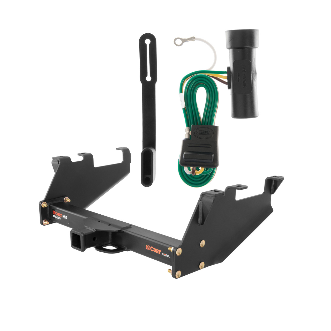 79 - 84 GMC K2500 With 10" step bumper Curt 2", Class 5 Trailer Tow Hitch + 4-flat Wiring Kit 15317