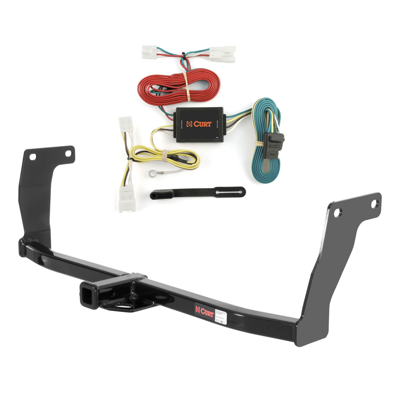 06 - 10 Hyundai Sonata Excluding Hybrid Curt 1-1/4", Class 1 Trailer Tow Hitch + 4-flat Wiring Kit 11325
