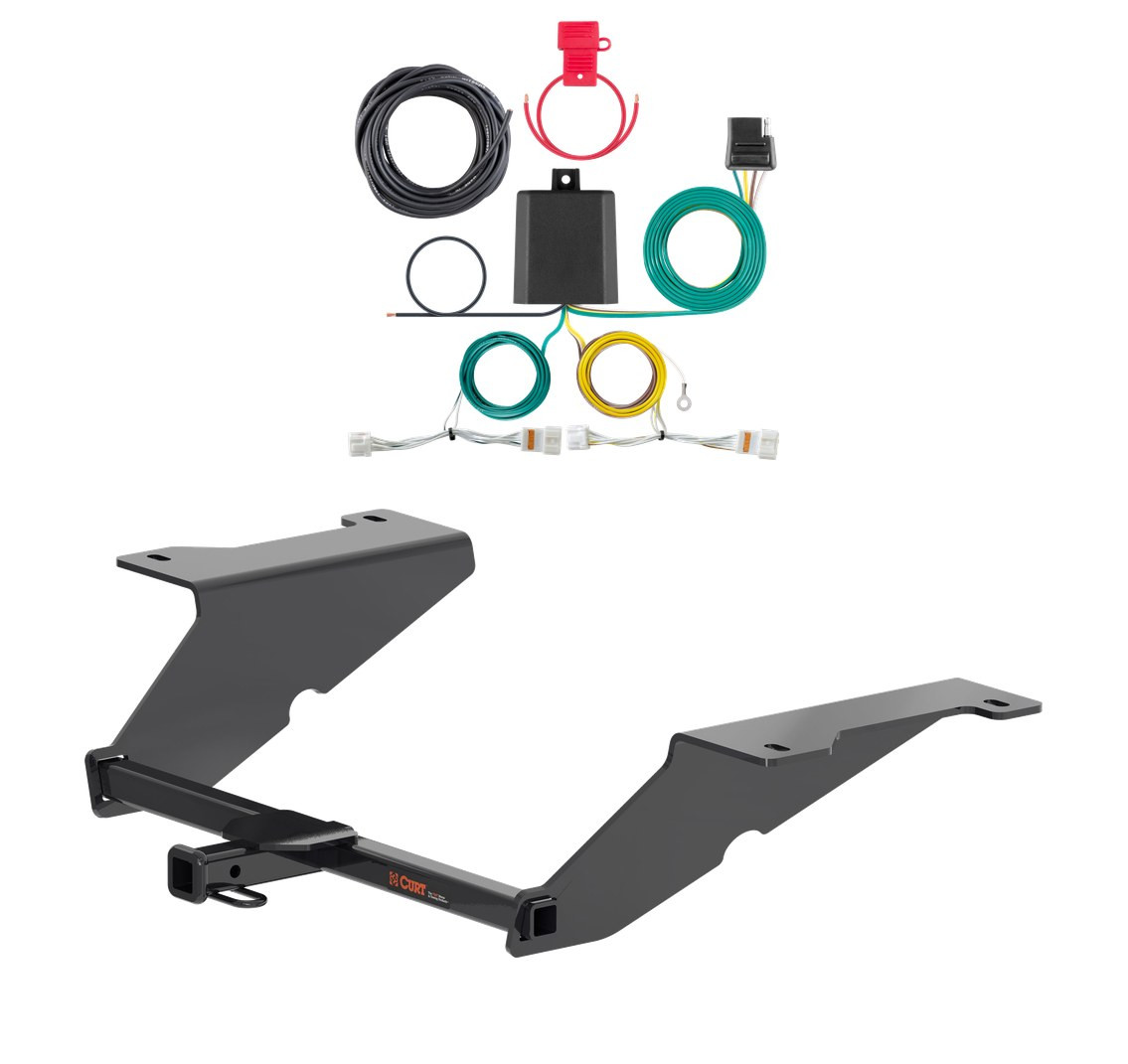 2020 - 2023 Hyundai Sonata Excluding Hybrid Curt 1-1/4", Class 1 Trailer Tow Hitch + 4-flat Wiring Kit 11619