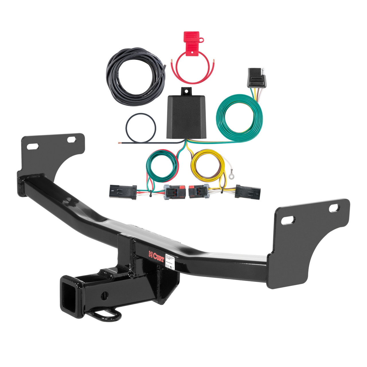 11 - 16 Jeep Compass Curt 2", Class 3 Trailer Tow Hitch + 4-flat Wiring Kit 13081