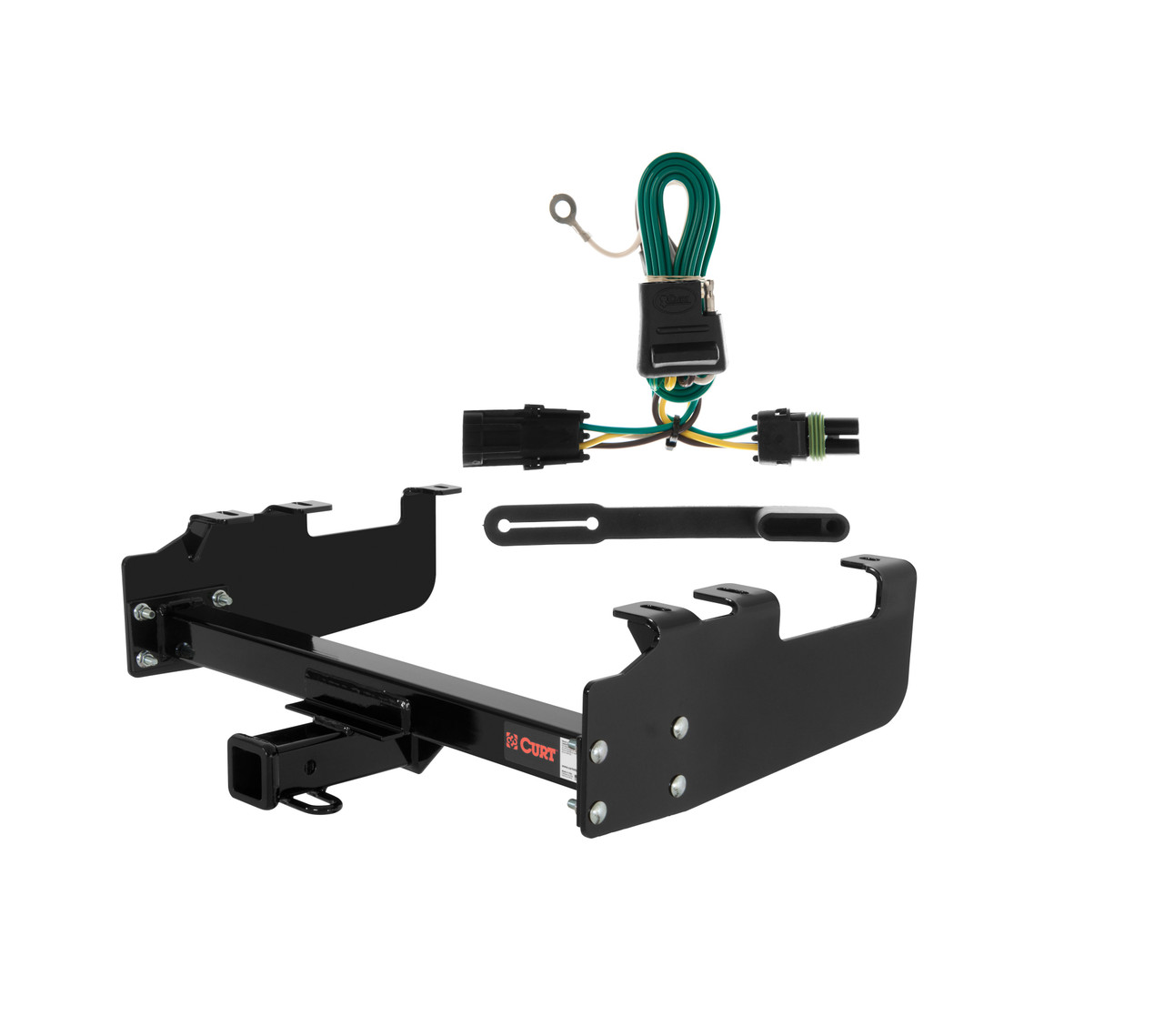 85 - 86 Chevrolet K20 With 10" step bumper Curt 2", Class 3 Trailer Tow Hitch + 4-flat Wiring Kit 13099