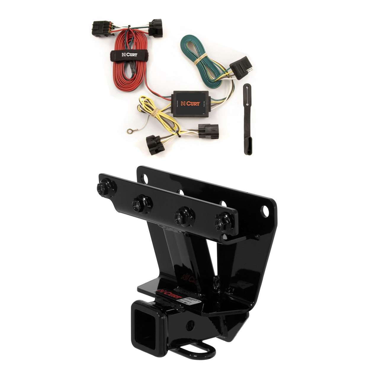 05 - 06 Jeep Grand Cherokee Excluding SRT8 Curt 2", Class 3 Trailer Tow Hitch + 4-flat Wiring Kit 13251
