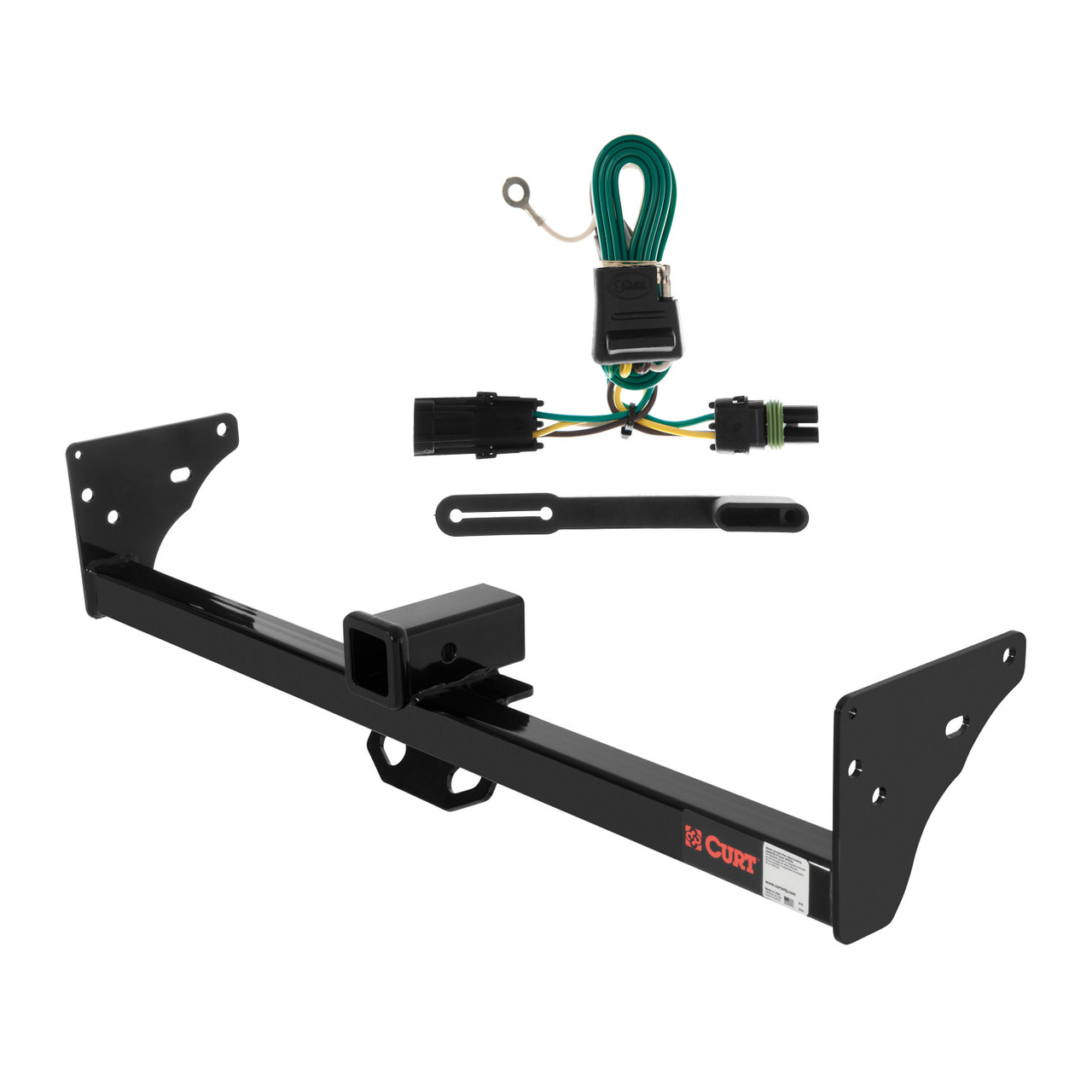 85 - 97 Chevrolet S10 With roll pan bumper Curt 2", Class 3 Trailer Tow Hitch + 4-flat Wiring Kit 13920