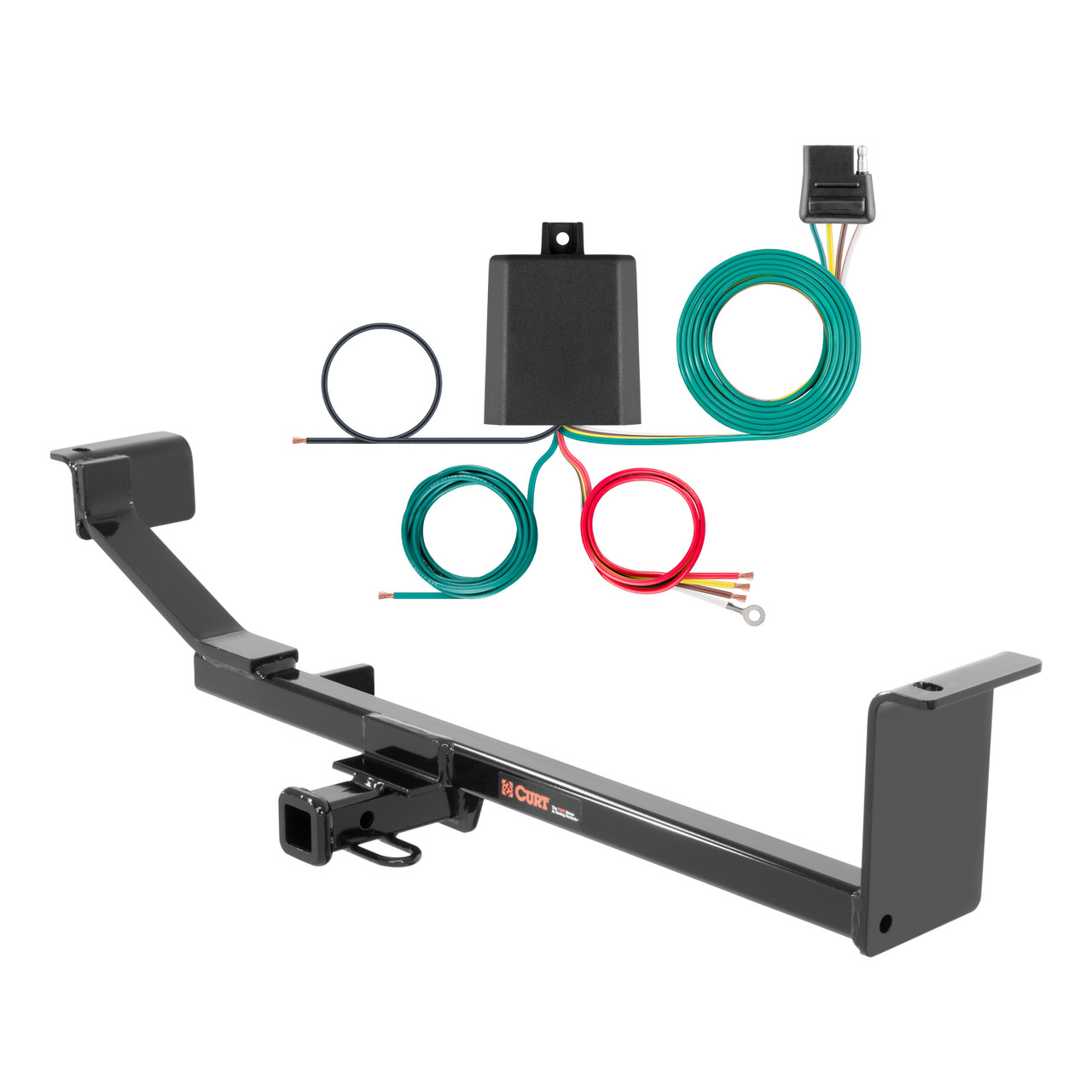 13 - 15 Chevrolet Spark Without ground effects Curt 1-1/4", Class 1 Trailer Tow Hitch + 4-flat Wiring Kit 11334