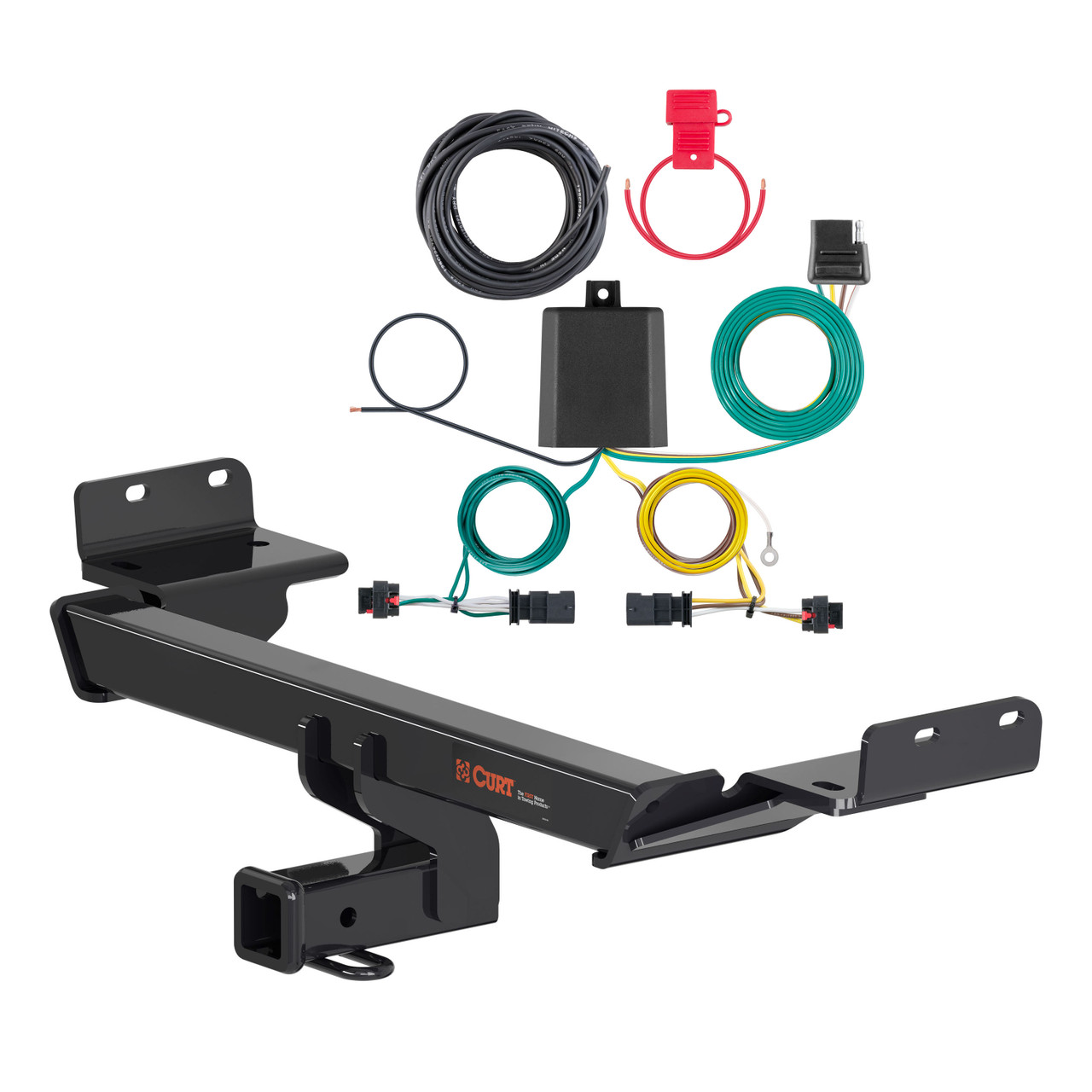 24 - 24 Jeep Compass Curt 2", Class 3 Trailer Tow Hitch + 4-flat Wiring Kit 13363