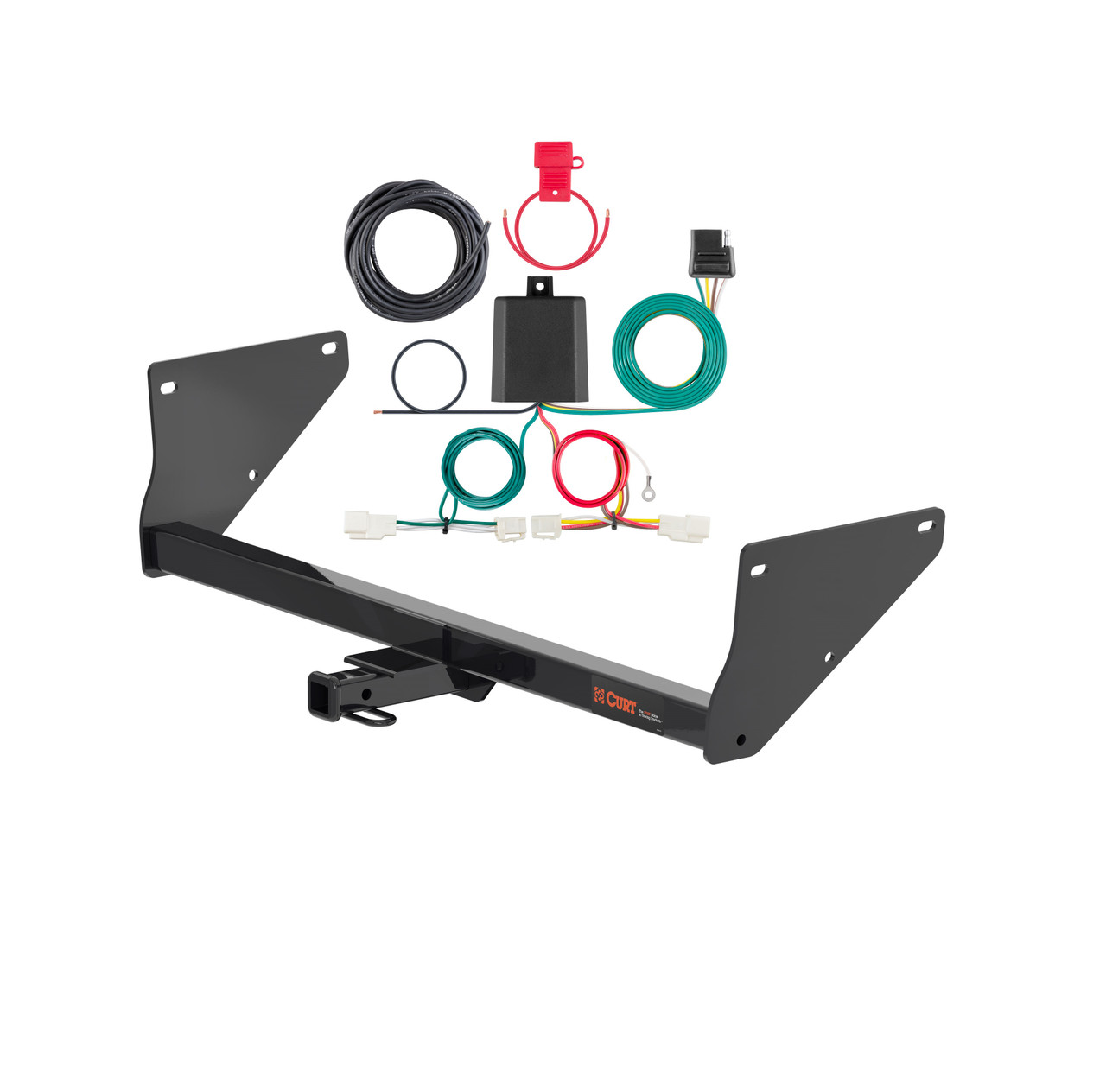 19 - 24 Toyota RAV4 Curt 1-1/4", Class 2 Trailer Tow Hitch + 4-flat Wiring Kit 12200
