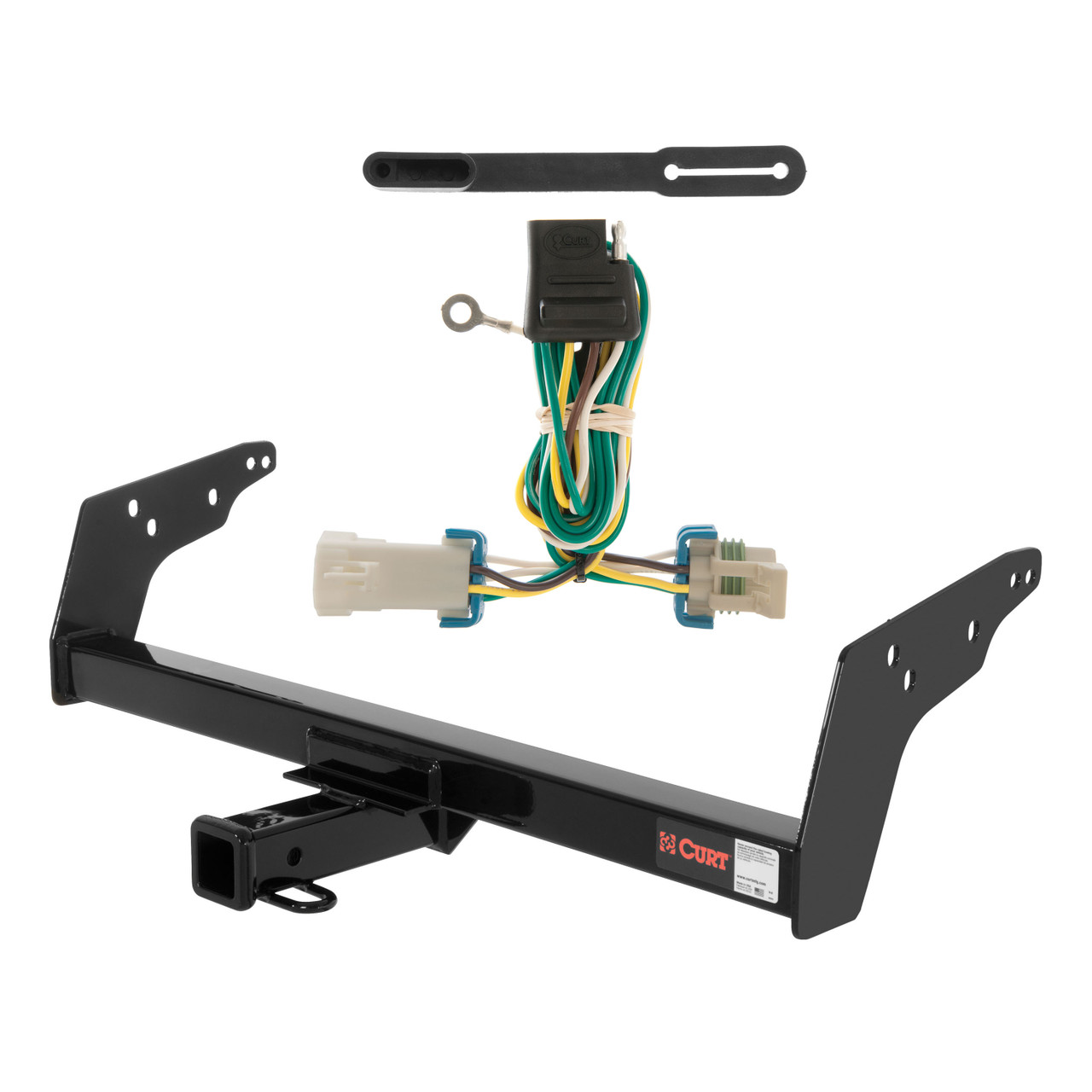 98 - 04 Chevrolet S10 Curt 2", Class 3 Trailer Tow Hitch + 4-flat Wiring Kit 13021