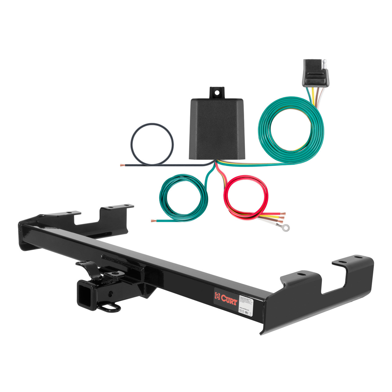 01 - 06 Chevrolet Silverado 2500 HD 6' bed, excluding factory receiver, Tommy Gate lift or cab & chassis Curt 2", Class 3 Trailer Tow Hitch + 4-flat Wiring Kit 13108